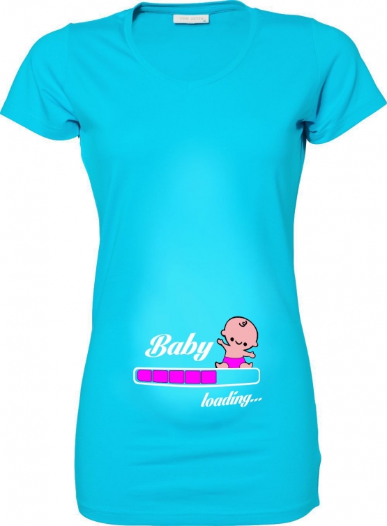 Baby loading…   T-Shirt für Schwangere - Mama LONG SHIRT Extra Langes Strech T-Shirt XS S M L XL XXL