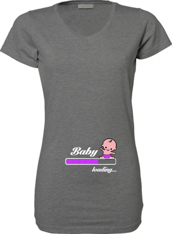 Baby loading…   T-Shirt für Schwangere - Mama LONG SHIRT Extra Langes Strech T-Shirt XS S M L XL XXL