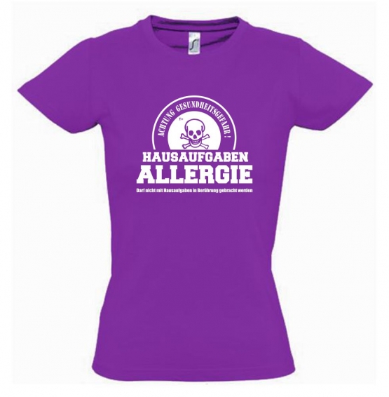 HAUSAUFGABEN ALLERGIE - Vorsicht Gesundheitsgefahr ! Nicht mit Hausaufgaben in Verbindung bringen ! Kinder T-Shirt Kids Gr.128 - 164 cm