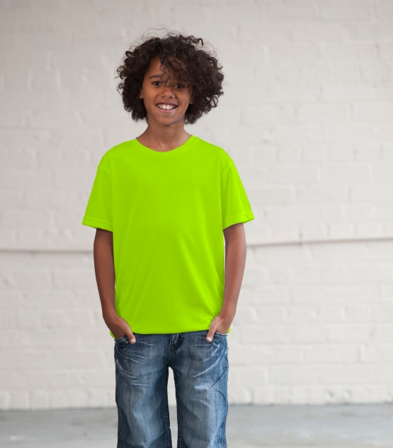 NEON KINDER SPORT NEONT-SHIRTS  - Neongelb, Neongrün, Neonpink, Neonorange Kinder Funktionsshirts Trikot für alle Sportarten 3 bis 14 Jahre