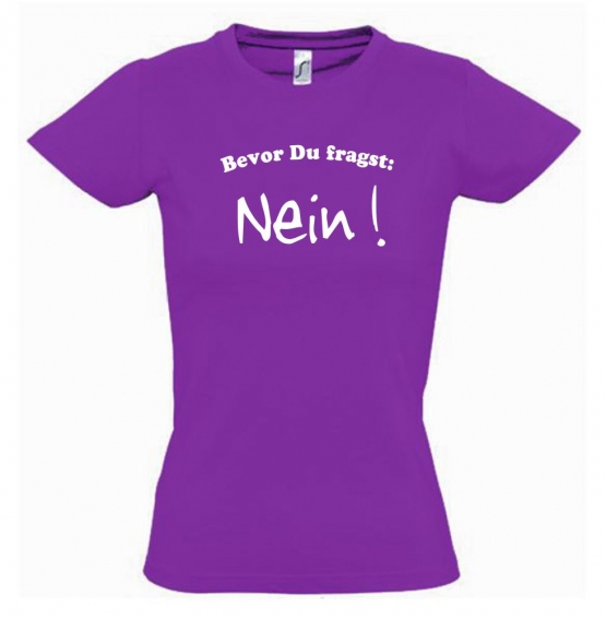 BEVOR DU FRAGST - NEIN ! Kinder T-Shirt Kids Gr.128 - 164 cm NEIN SAGEN !