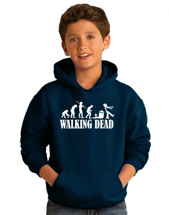 ZOMBIE Evolution Walking Dead ! Kinder Sweatshirt mit Kapuze HOODIE Kids Gr.128 - 164 cm NEIN SAGEN !