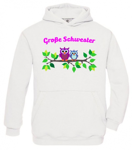 Grosse Schwester ! Mädchen Geschwister Sweatshirt mit Kapuze HOODIE Kids Gr.128 - 164 cm Voltegieren, SpringGeschwister, Reitunterricht, Reiturnier