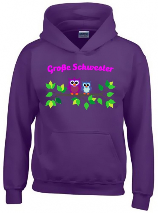 Grosse Schwester ! Mädchen Geschwister Sweatshirt mit Kapuze HOODIE Kids Gr.128 - 164 cm Voltegieren, SpringGeschwister, Reitunterricht, Reiturnier