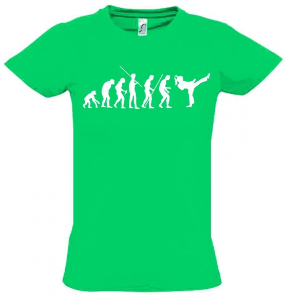 Mädchen Karate KICKBOXEN Evolution Kinder T-SHIRT Kids Gr.128 - 164 cm Thai Boxen, Taekwondo, Judo, K1, Aikido, Ju Jutsu