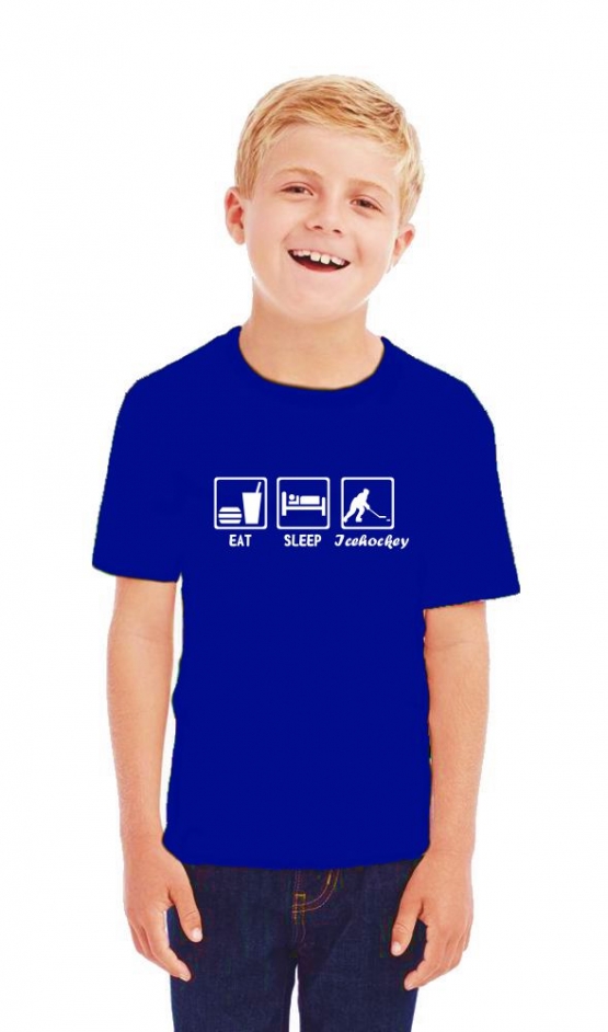 EAT SLEEP Icehockey Kinder T-Shirt Kids Gr.128 - 164 cm