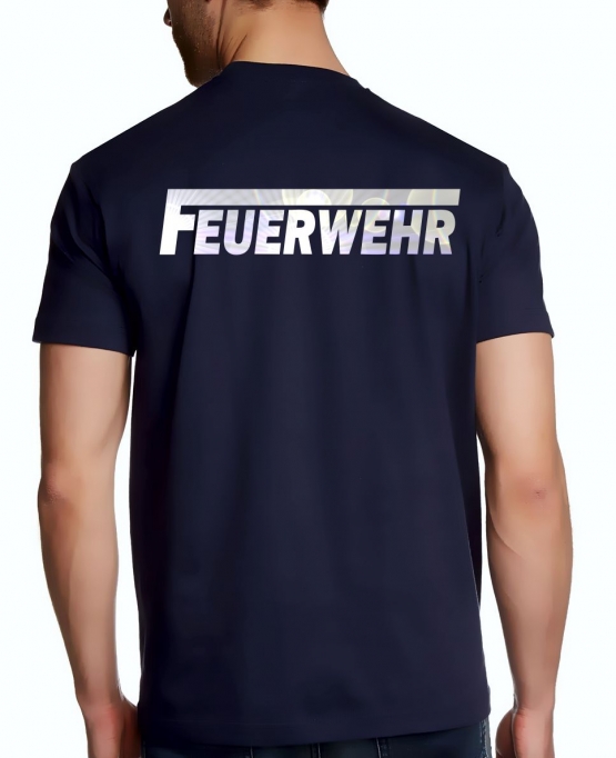 FEUERWEHR T-Shirt reflektierender Druck vorne + hinten  S M L XL 2XL 3XL 4XL 5XL FF BF