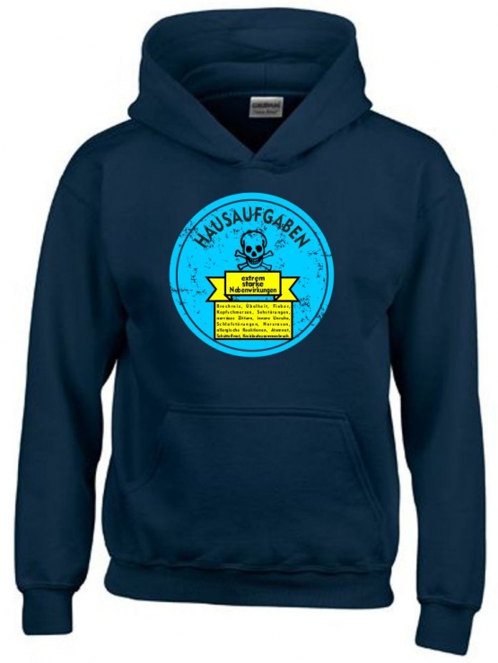 HAUSAUFGABEN - NEBENWIRKUNGEN : Brechreiz, Übelkeit, Schlafstörungen ... Kinder HOODIE SWEATSHIRT MIT KAPUZE Kids Gr.128 - 164 cm