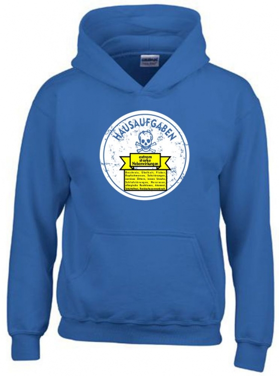 HAUSAUFGABEN - NEBENWIRKUNGEN : Brechreiz, Übelkeit, Schlafstörungen ... Kinder HOODIE SWEATSHIRT MIT KAPUZE Kids Gr.128 - 164 cm