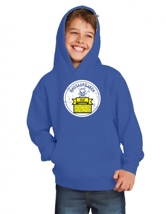 HAUSAUFGABEN - NEBENWIRKUNGEN : Brechreiz, Übelkeit, Schlafstörungen ... Kinder HOODIE SWEATSHIRT MIT KAPUZE Kids Gr.128 - 164 cm