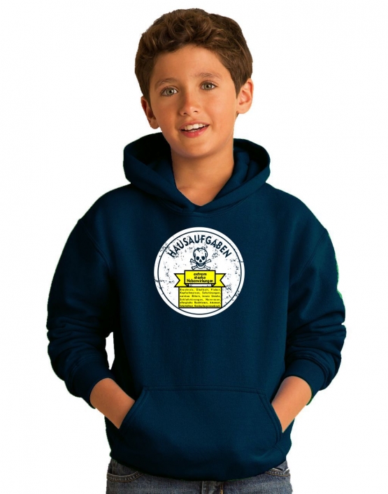 HAUSAUFGABEN - NEBENWIRKUNGEN : Brechreiz, Übelkeit, Schlafstörungen ... Kinder HOODIE SWEATSHIRT MIT KAPUZE Kids Gr.128 - 164 cm