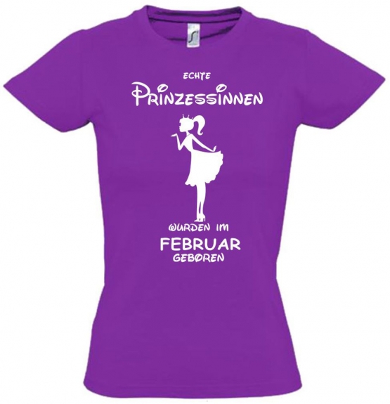 Echte Prinzessinnen wurden im Februar geboren ! Mädchen Geburtstag T-SHIRT Kids Gr.128 - 164 cm Prinzessin Birthday Party Feiern