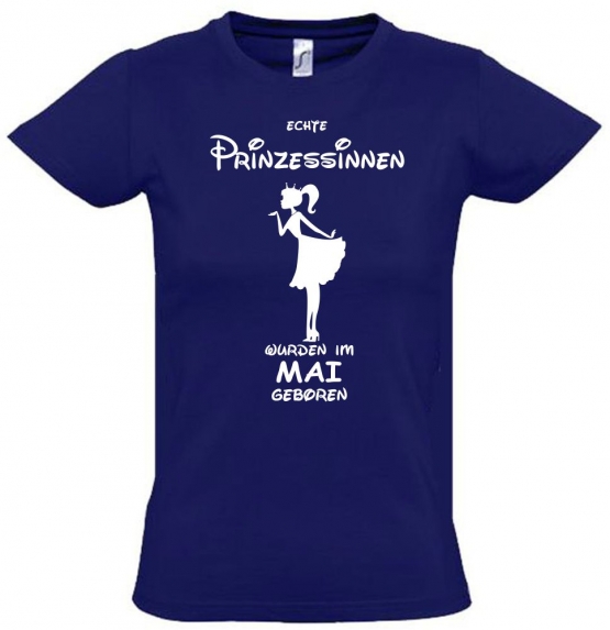 Echte Prinzessinnen wurden im Mai geboren ! Mädchen Geburtstag T-SHIRT Kids Gr.128 - 164 cm Prinzessin Birthday Party Feiern