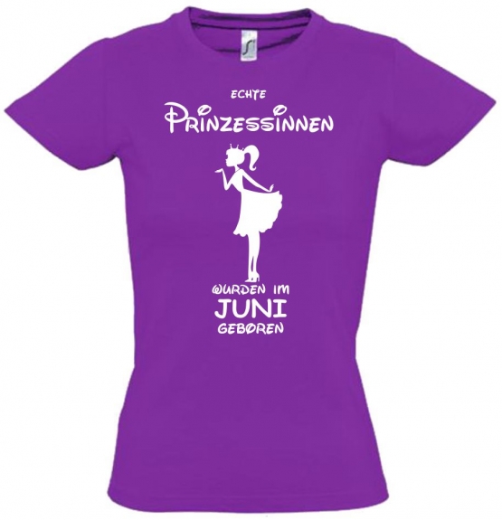 Echte Prinzessinnen wurden im Juni geboren ! Mädchen Geburtstag T-SHIRT Kids Gr.128 - 164 cm Prinzessin Birthday Party Feiern