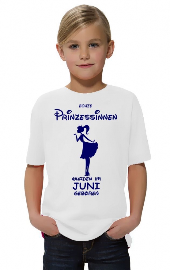 Echte Prinzessinnen wurden im Juni geboren ! Mädchen Geburtstag T-SHIRT Kids Gr.128 - 164 cm Prinzessin Birthday Party Feiern