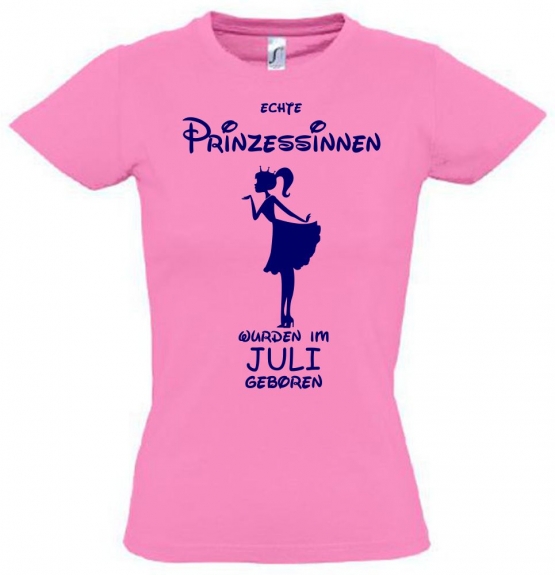 Echte Prinzessinnen wurden im Juli geboren ! Mädchen Geburtstag T-SHIRT Kids Gr.128 - 164 cm Prinzessin Birthday Party Feiern