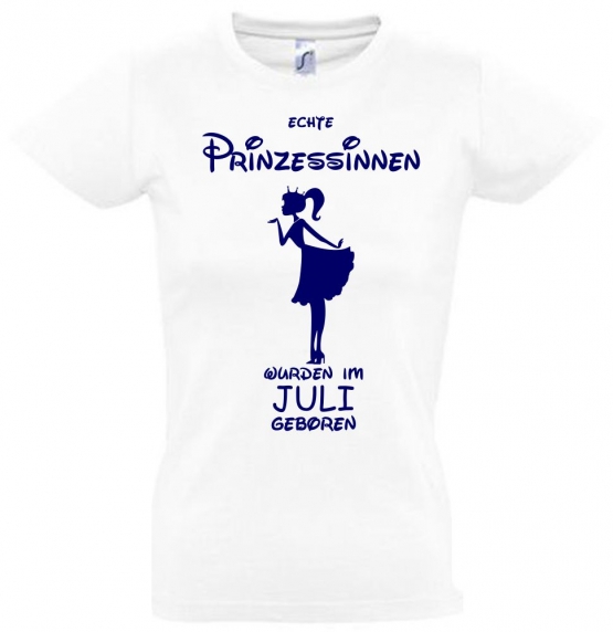 Echte Prinzessinnen wurden im Juli geboren ! Mädchen Geburtstag T-SHIRT Kids Gr.128 - 164 cm Prinzessin Birthday Party Feiern