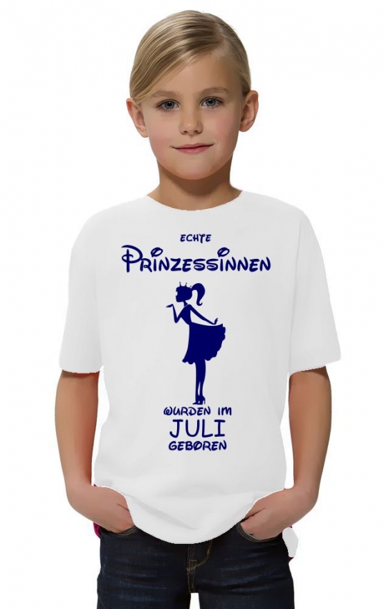 Echte Prinzessinnen wurden im Juli geboren ! Mädchen Geburtstag T-SHIRT Kids Gr.128 - 164 cm Prinzessin Birthday Party Feiern