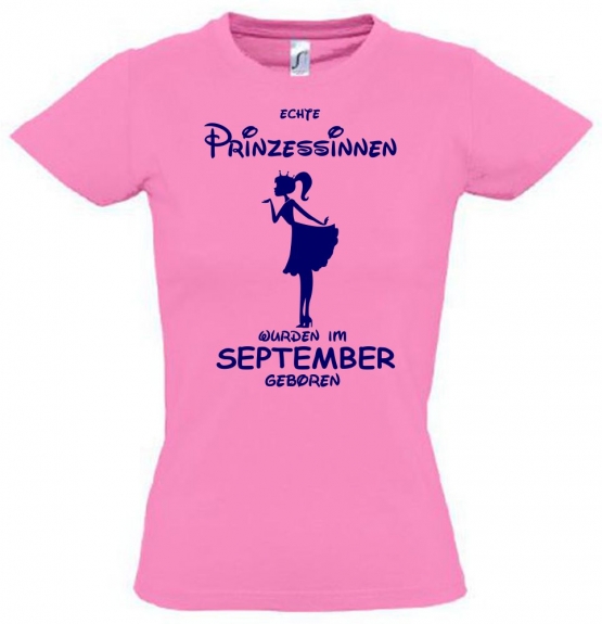 Echte Prinzessinnen wurden im September geboren ! Mädchen Geburtstag T-SHIRT Kids Gr.128 - 164 cm Prinzessin Birthday Party Feiern