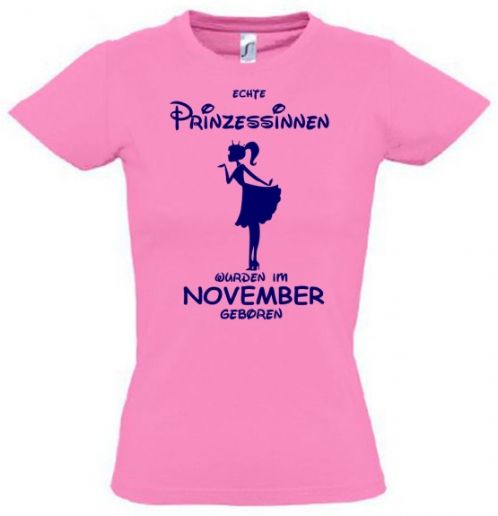 Echte Prinzessinnen wurden im November geboren ! Mädchen Geburtstag T-SHIRT Kids Gr.128 - 164 cm Prinzessin Birthday Party Feiern