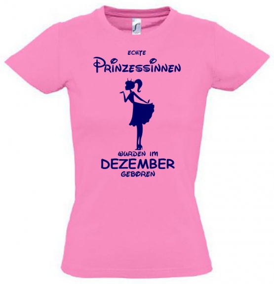 Echte Prinzessinnen wurden im Dezember geboren ! Mädchen Geburtstag T-SHIRT Kids Gr.128 - 164 cm Prinzessin Birthday Party Feiern