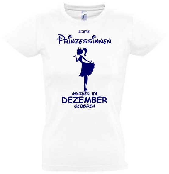 Echte Prinzessinnen wurden im Dezember geboren ! Mädchen Geburtstag T-SHIRT Kids Gr.128 - 164 cm Prinzessin Birthday Party Feiern