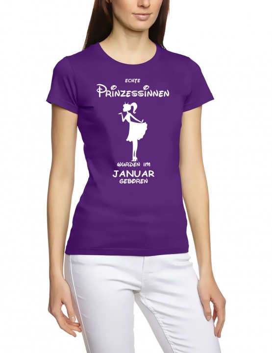 Echte Prinzessinnen wurden im Januar geboren ! Damen - Mädchen Geburtstag T-SHIRT Gr.S M L XL Prinzessin Birthday Party Feiern