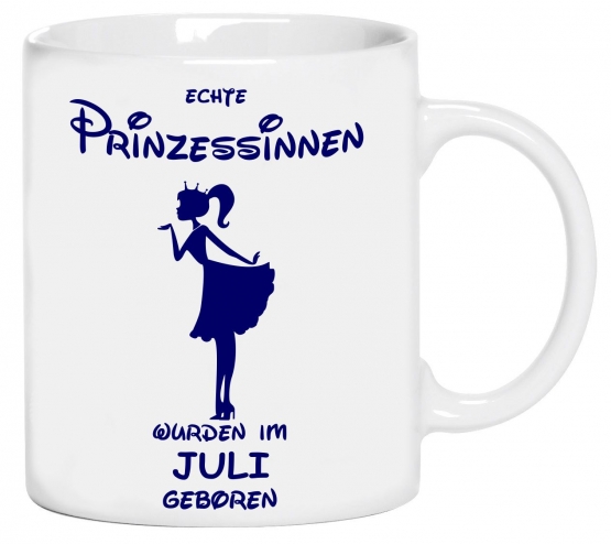 Echte Prinzessinnen wurden im Juli geboren ! coole-fun-t-shirts Becher weiss Kaffeetasse Party feiern Geburtstag