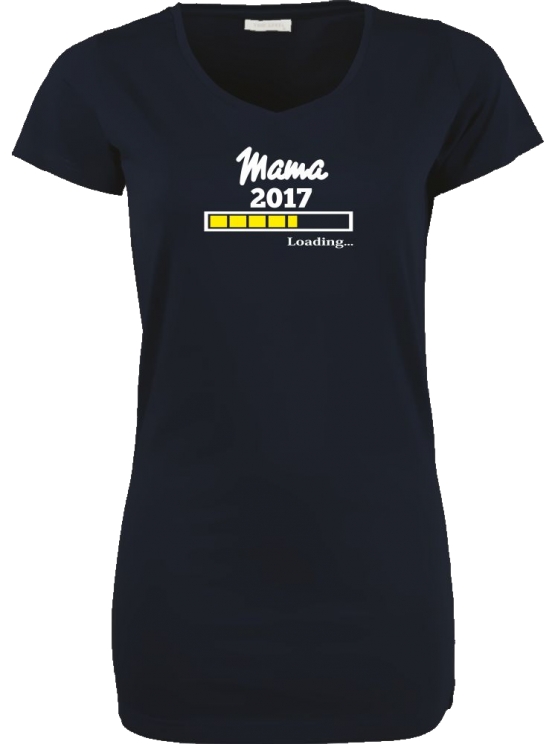 Mama 2017 Loading  T-Shirt für Schwangere - Mama LONG SHIRT Extra Langes Strech T-Shirt XS S M L XL XXL