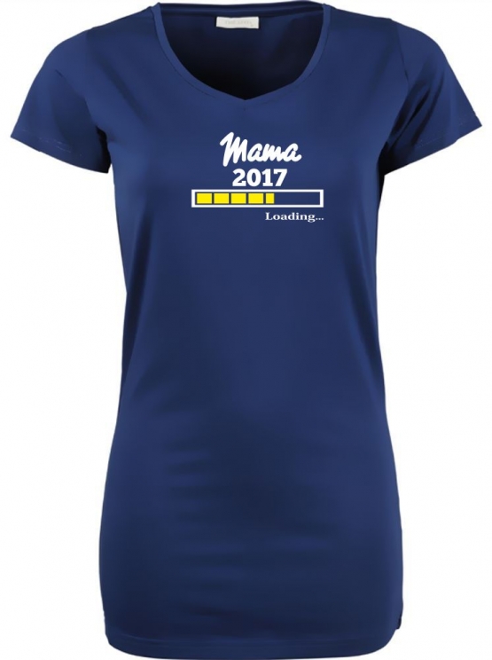 Mama 2017 Loading  T-Shirt für Schwangere - Mama LONG SHIRT Extra Langes Strech T-Shirt XS S M L XL XXL