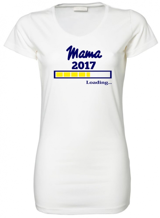 Mama 2017 Loading  T-Shirt für Schwangere - Mama LONG SHIRT Extra Langes Strech T-Shirt XS S M L XL XXL