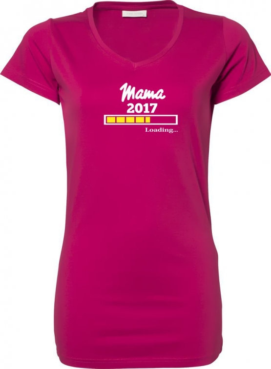 Mama 2017 Loading  T-Shirt für Schwangere - Mama LONG SHIRT Extra Langes Strech T-Shirt XS S M L XL XXL