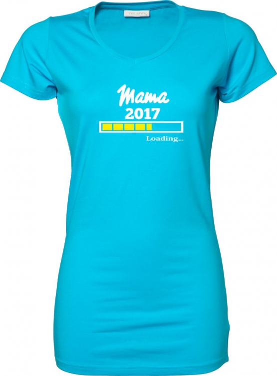 Mama 2017 Loading  T-Shirt für Schwangere - Mama LONG SHIRT Extra Langes Strech T-Shirt XS S M L XL XXL