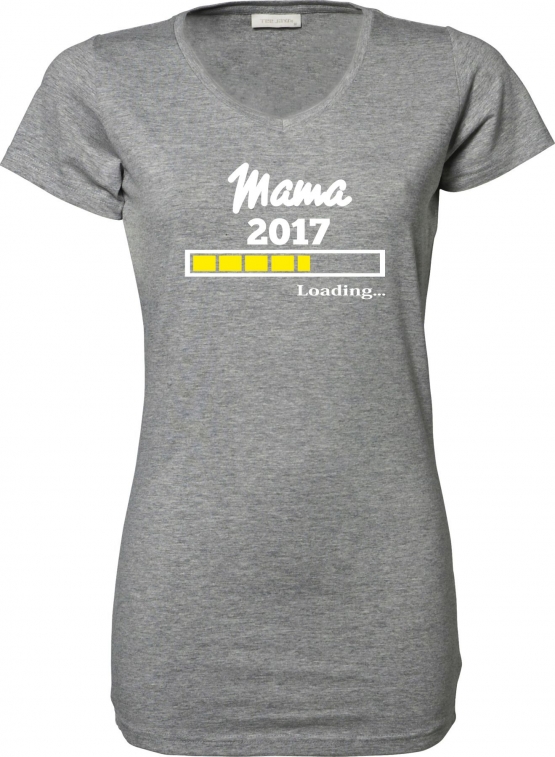 Mama 2017 Loading  T-Shirt für Schwangere - Mama LONG SHIRT Extra Langes Strech T-Shirt XS S M L XL XXL