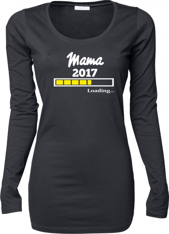 Mama 2017 Loading …  T-Shirt für Schwangere Mama LONGSHIRT Extra Langes Strech Langarm T-Shirt XS S M L XL XXL