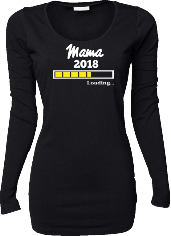 Mama 2018 Loading …  T-Shirt für Schwangere Mama LONGSHIRT Extra Langes Strech Langarm T-Shirt XS S M L XL XXL