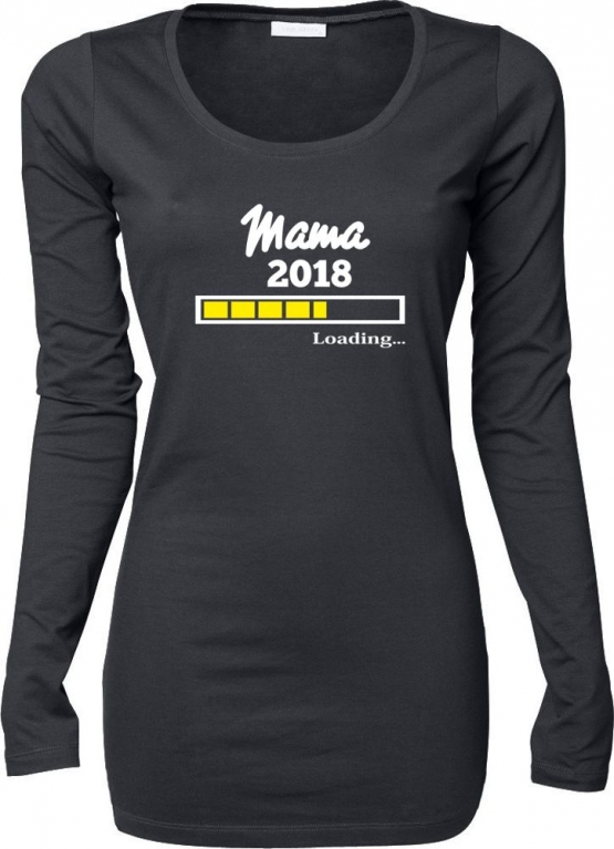 Mama 2018 Loading …  T-Shirt für Schwangere Mama LONGSHIRT Extra Langes Strech Langarm T-Shirt XS S M L XL XXL