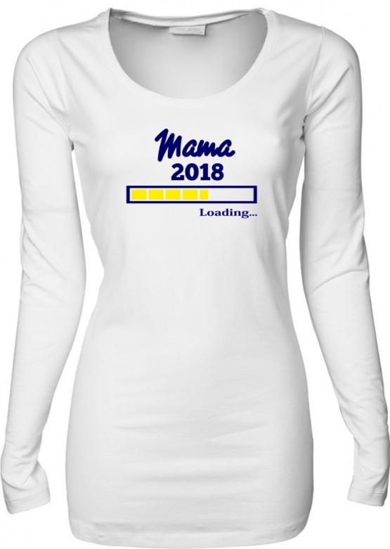 Mama 2018 Loading …  T-Shirt für Schwangere Mama LONGSHIRT Extra Langes Strech Langarm T-Shirt XS S M L XL XXL