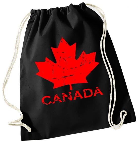 Canada Vintage GYMBAG AHORN KANADA hellgrau, schwarz, rot, weiss, sky Rucksack Gymsac Back pack Ranzen