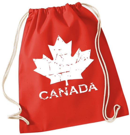 Canada Vintage GYMBAG AHORN KANADA hellgrau, schwarz, rot, weiss, sky Rucksack Gymsac Back pack Ranzen