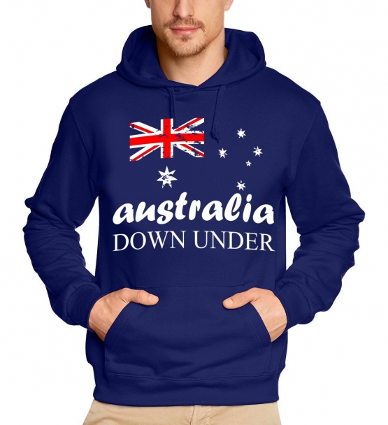 Australia Vintage NEU Down Under Kapuzensweater Australien Blau Schwarz Navy S M L XL XXL 3XL 4XL 5XL