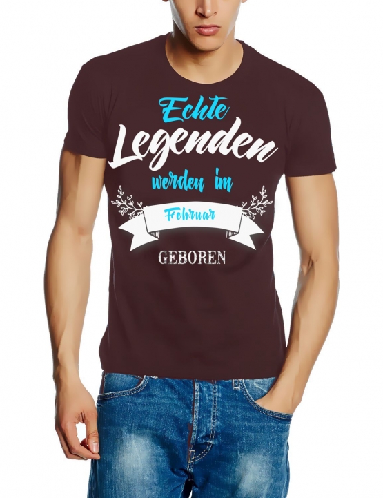 Echte Legenden werden im Februar geboren ! Geburtstag T-SHIRT Gr.S M L XL XXL 3XL 4XL 5XL schenken Birthday Party Feiern