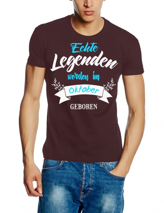 Echte Legenden werden im Oktober geboren ! Geburtstag T-SHIRT Gr.S M L XL XXL 3XL 4XL 5XL schenken Birthday Party Feiern