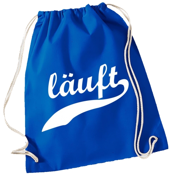 LÄUFT ! Gymbag Rucksack Turnbeutel Tasche Backpack für Pausenhof, Schule, Sport, Urlaub