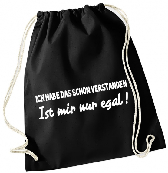 Turnbeutel mit Spruch ! Gymbag verschiedene Spüche & Designs auswählbar - Rucksack Turnbeutel Tasche Backpack für Pausenhof, Schule, Sport, Urlaub