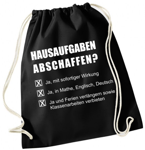 Turnbeutel mit Spruch ! Gymbag verschiedene Spüche & Designs auswählbar - Rucksack Turnbeutel Tasche Backpack für Pausenhof, Schule, Sport, Urlaub