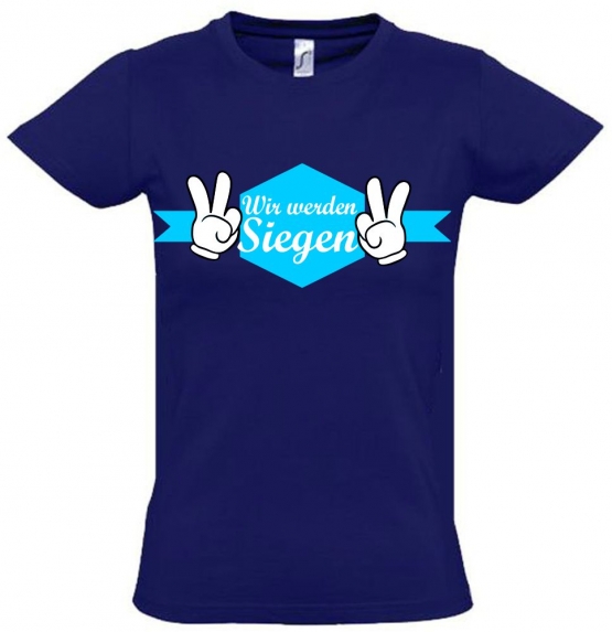 Wir werden siegen ! Kinder Team Shirts Manschafts T-Shirts für den Sieg Kinder T-Shirt Kids Gr.116 128 140 152 164 cm