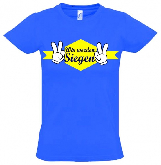 Wir werden siegen ! Kinder Team Shirts Manschafts T-Shirts für den Sieg Kinder T-Shirt Kids Gr.116 128 140 152 164 cm