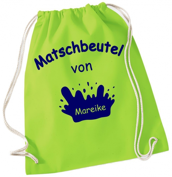 Matschbeutel mit Namen ! Turnbeutel Gymbag Rucksack  Tasche Backpack für Pausenhof, Schule, Kindergarten, Sport, Urlaub, Training