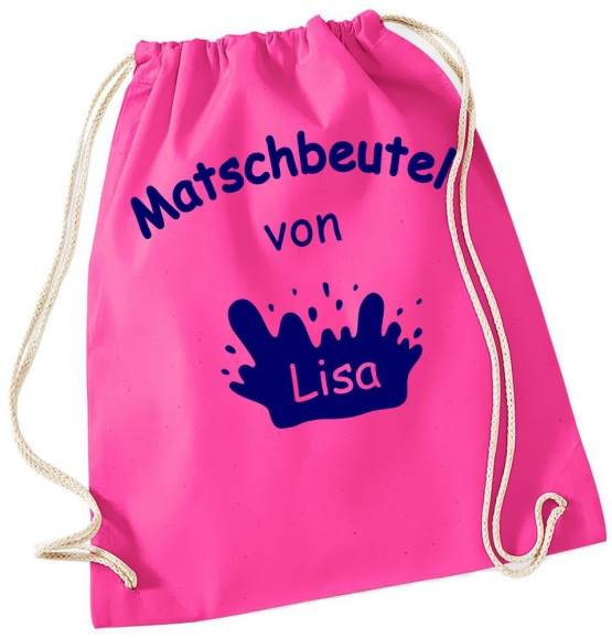 Matschbeutel mit Namen ! Turnbeutel Gymbag Rucksack  Tasche Backpack für Pausenhof, Schule, Kindergarten, Sport, Urlaub, Training